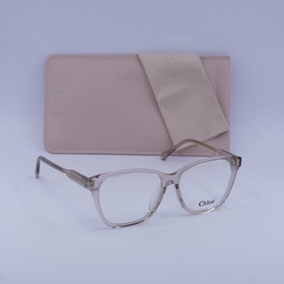 Chloe CH0084OA 003 Square Eyeglasses 55mm - Shiny Pink - Picture 1 of 10